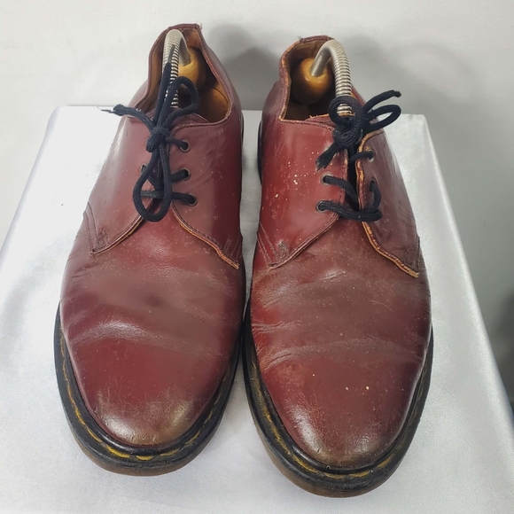 Dr. Martens Burgundy Leather Oxfords Shoes - Picture 4 of 13